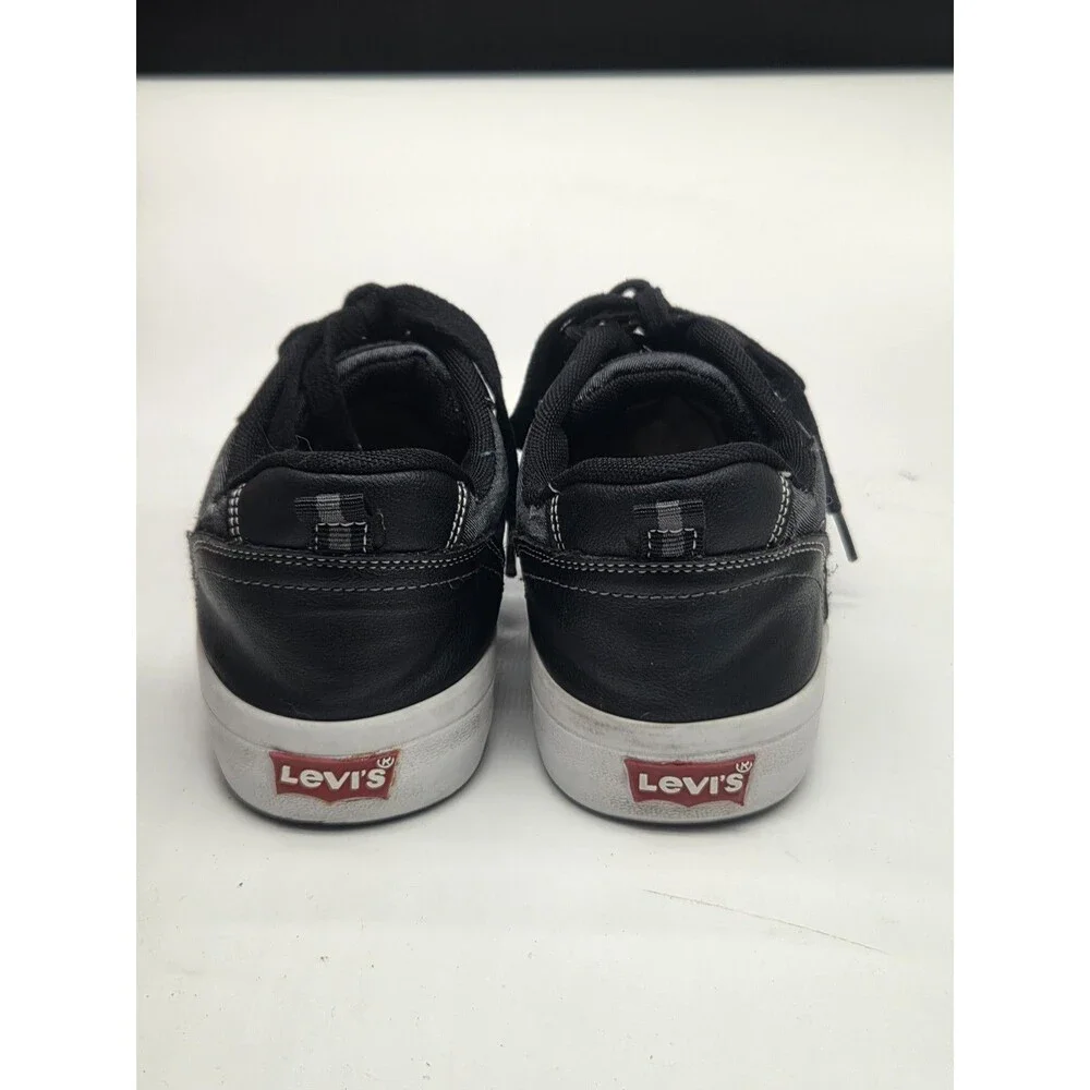 Levi Strauss Denim Lace Up Shoes Sneakers Distressed Look Mens Size 8 Gray